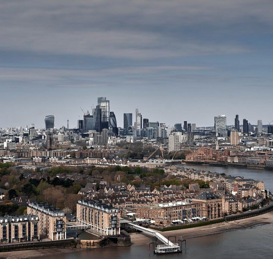 Landscape of London including the Thames