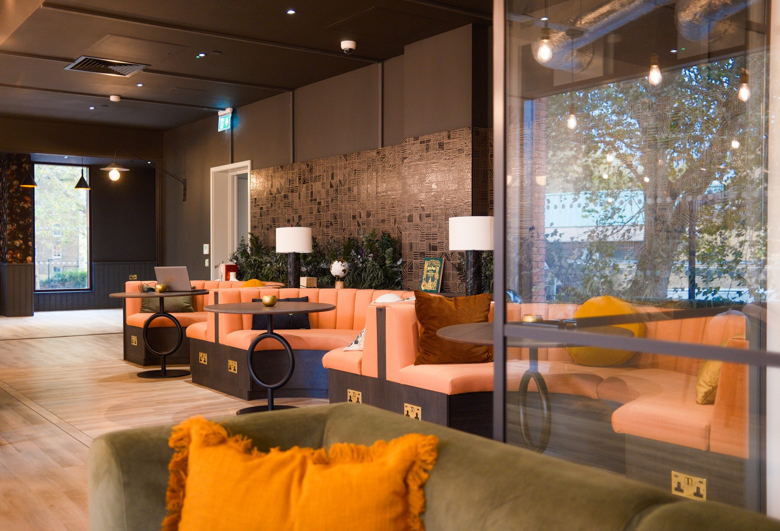 Lounge area for students with sofas